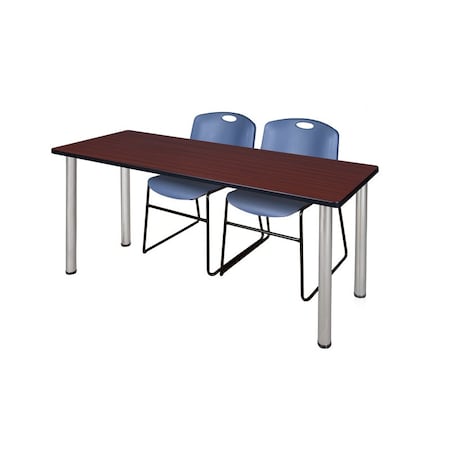 Kee Rectangle Tables > Training Tables > Kee Table & Chair Sets, 72 W, 24 L, 29 H, Mahogany MT7224MHBPCM44BE